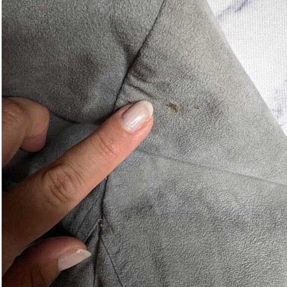 Vtg 1970s Dayton's Oval Room Gray Faux Suede Gold Button Up Blazer Jacket L - Picture 4 of 7